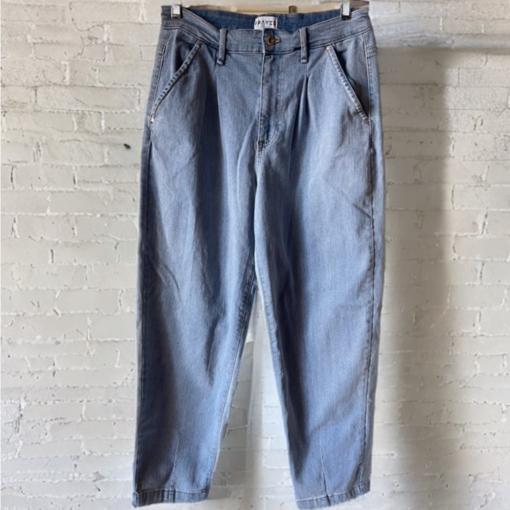 Frayed Jeans Pleated Ankle High Rise